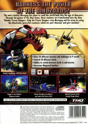 Power Rangers - Dino Thunder box cover back